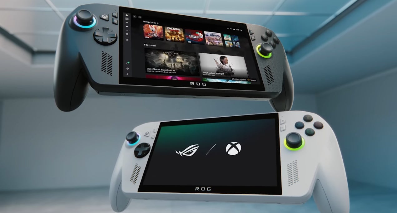 Rog Xbox Ally devices hang in mid-air.