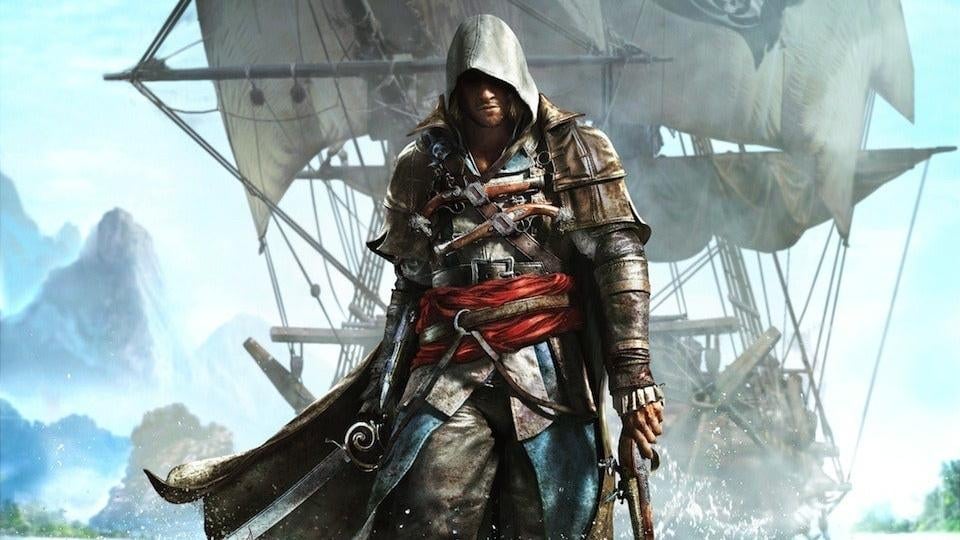 An assassin's appears in front of a ship.