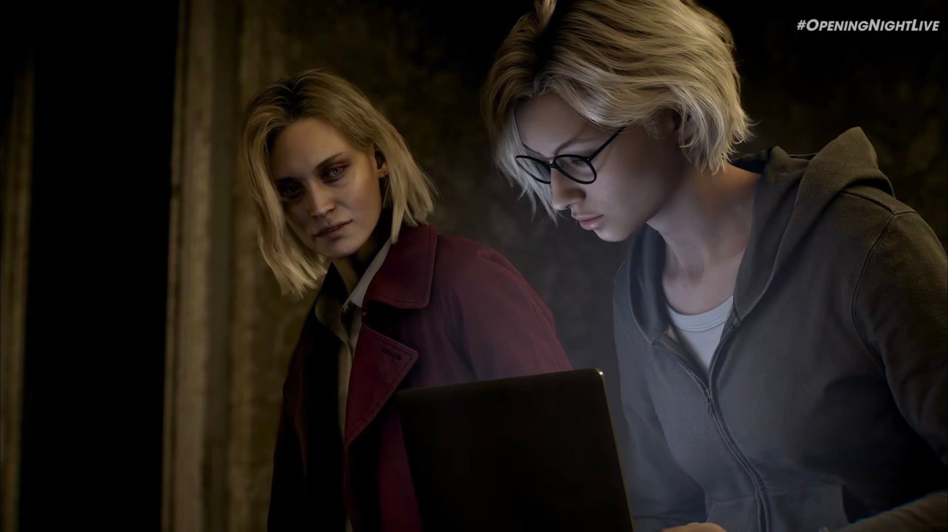 Grace and her mother sit on a bed.