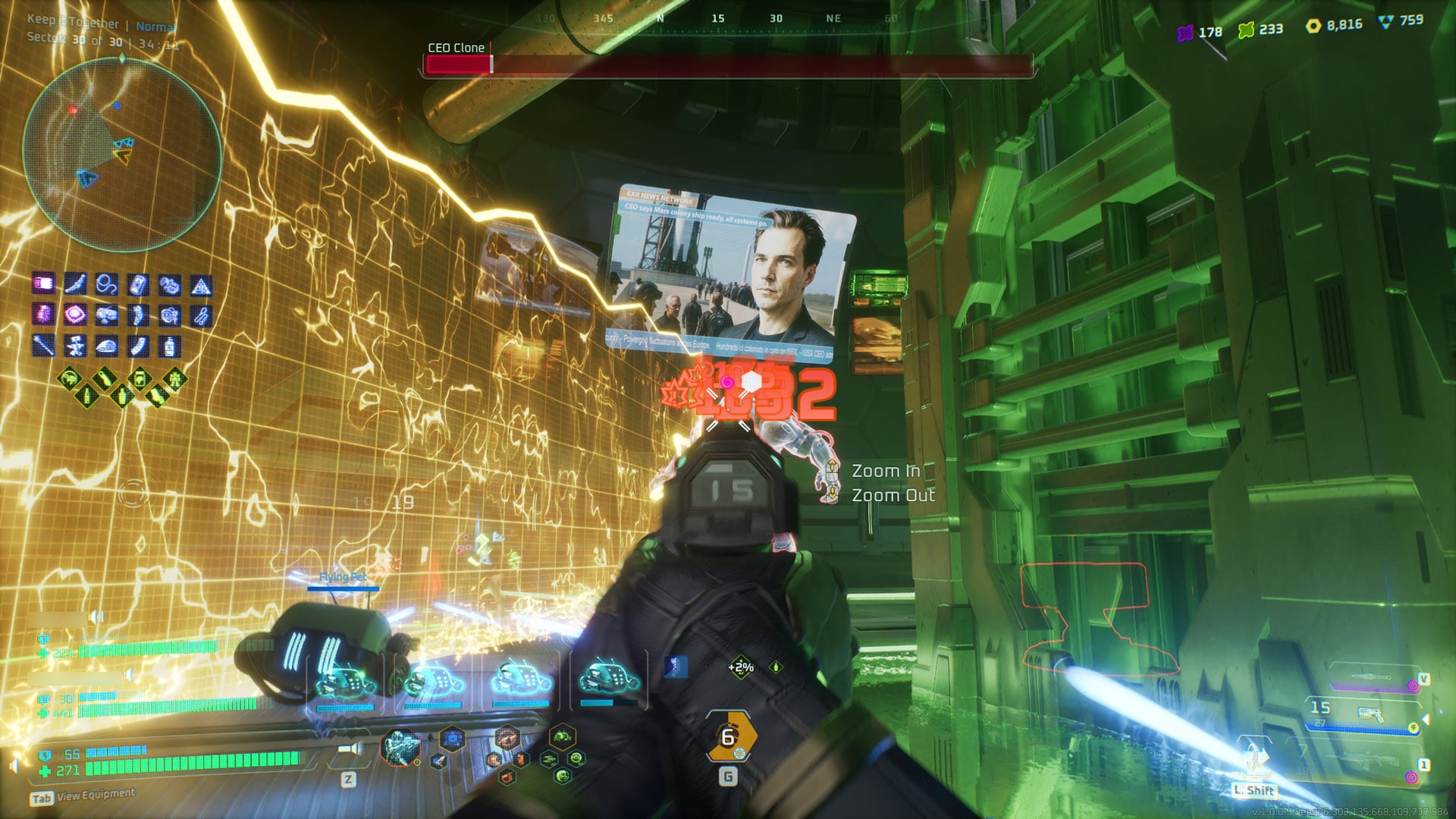 The party attacks a large clone of a CEO.