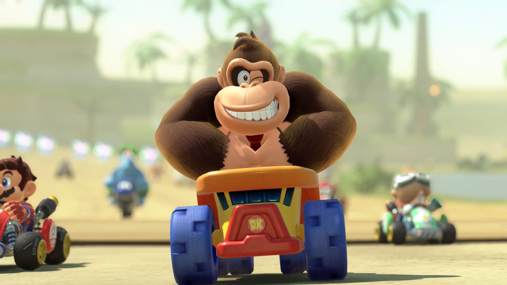 Donkey Kong gets ready to race.