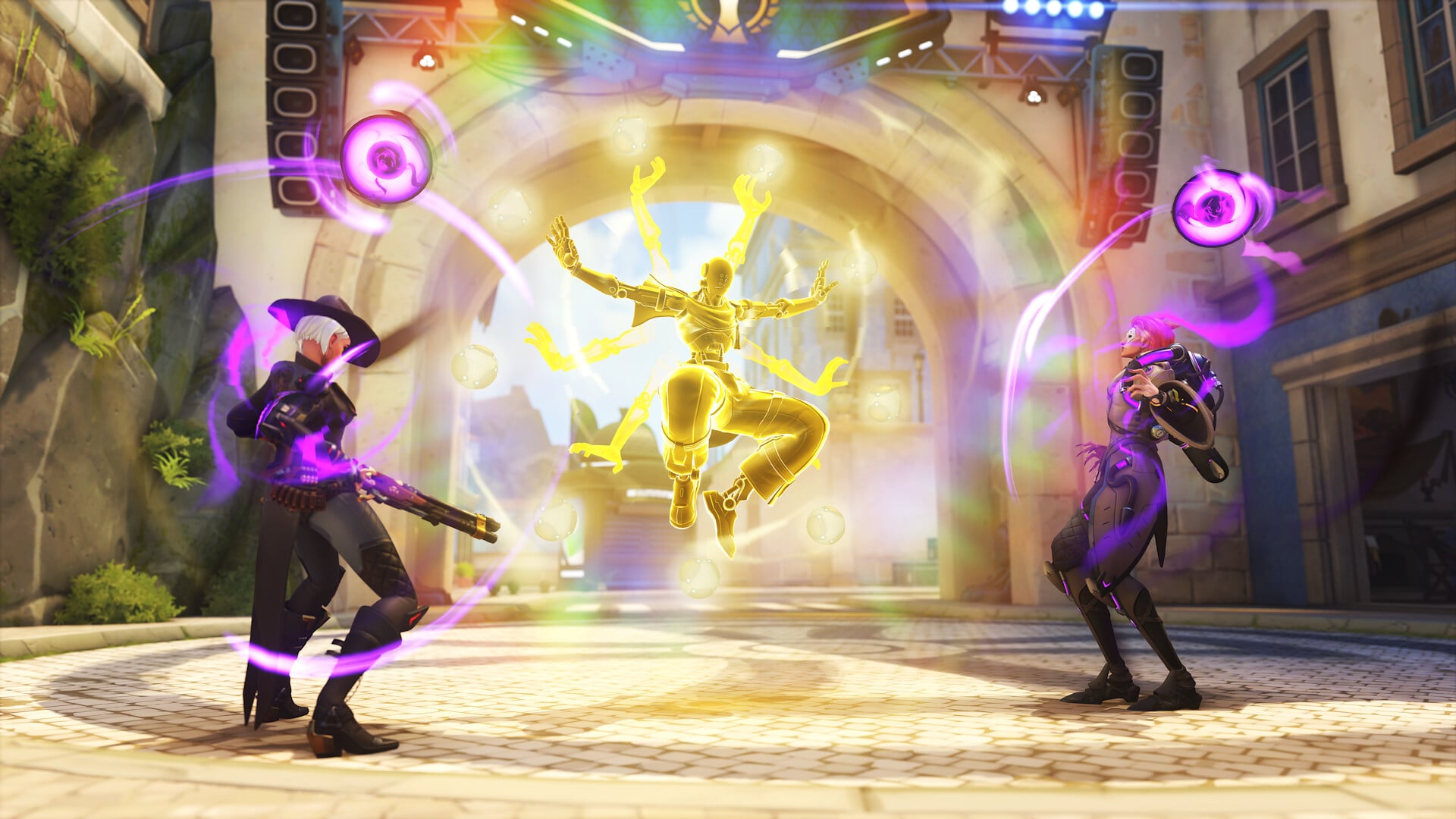 Heroes do battle in Overwatch 2.