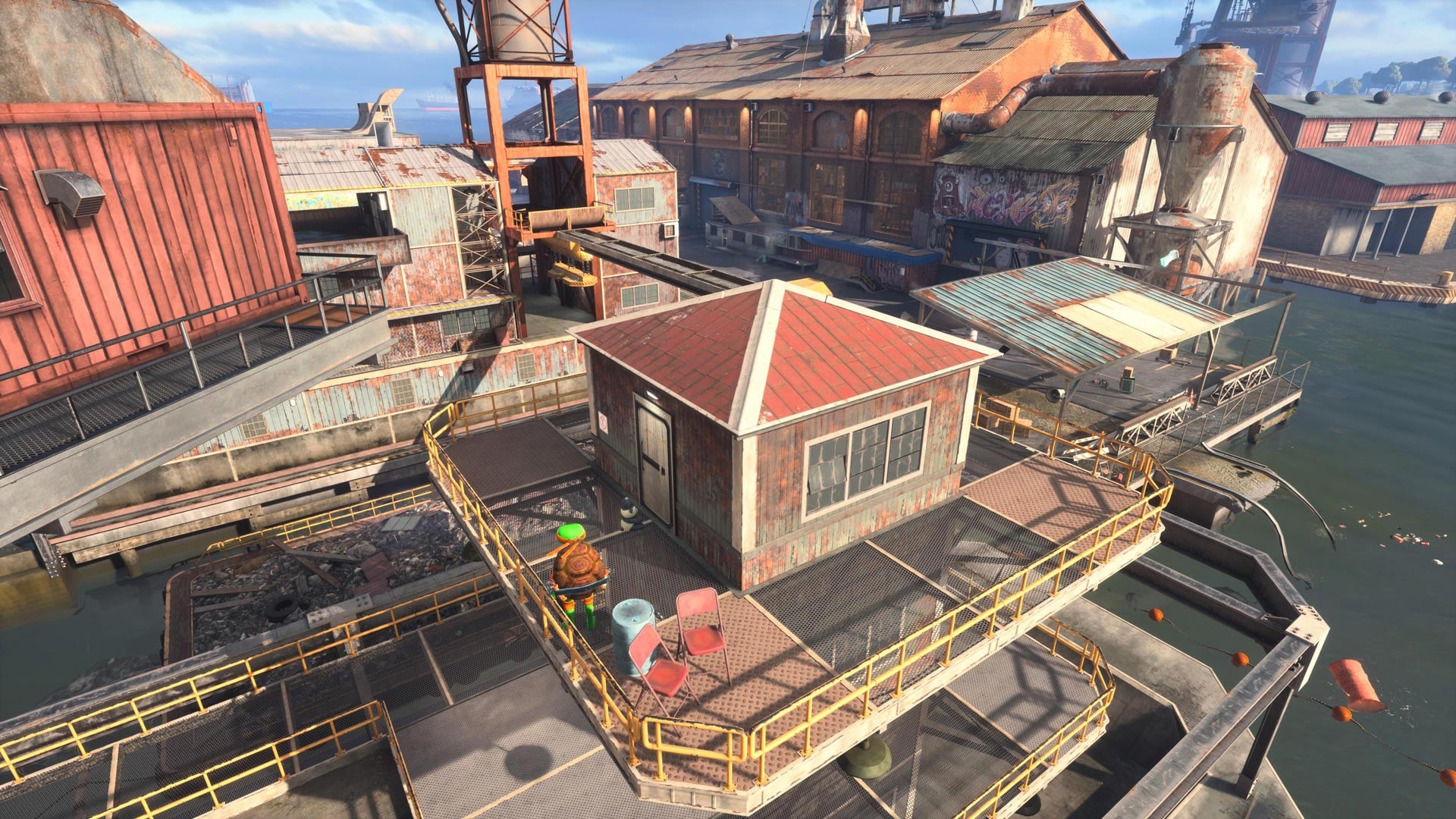 Michelangelo stands in a high place.