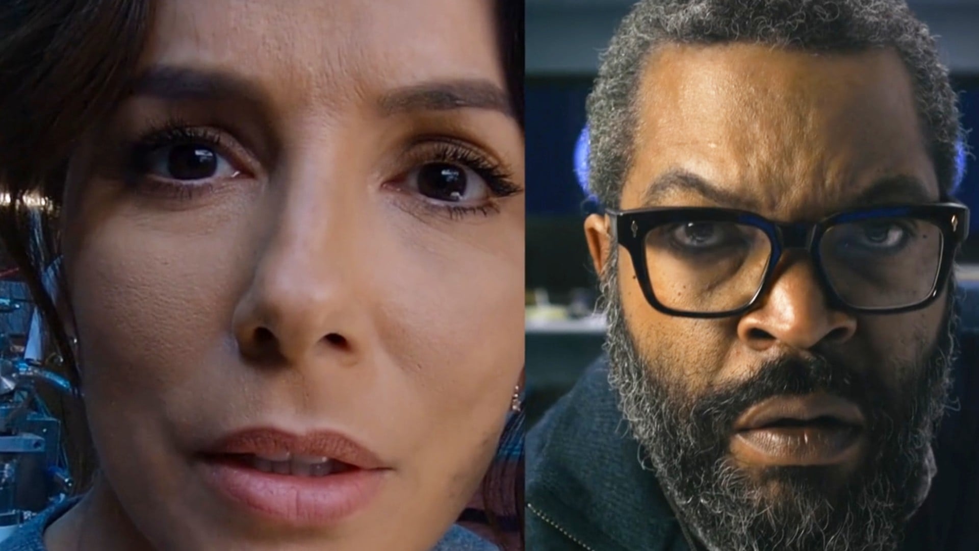 Eva and Ice stare into their cameras.