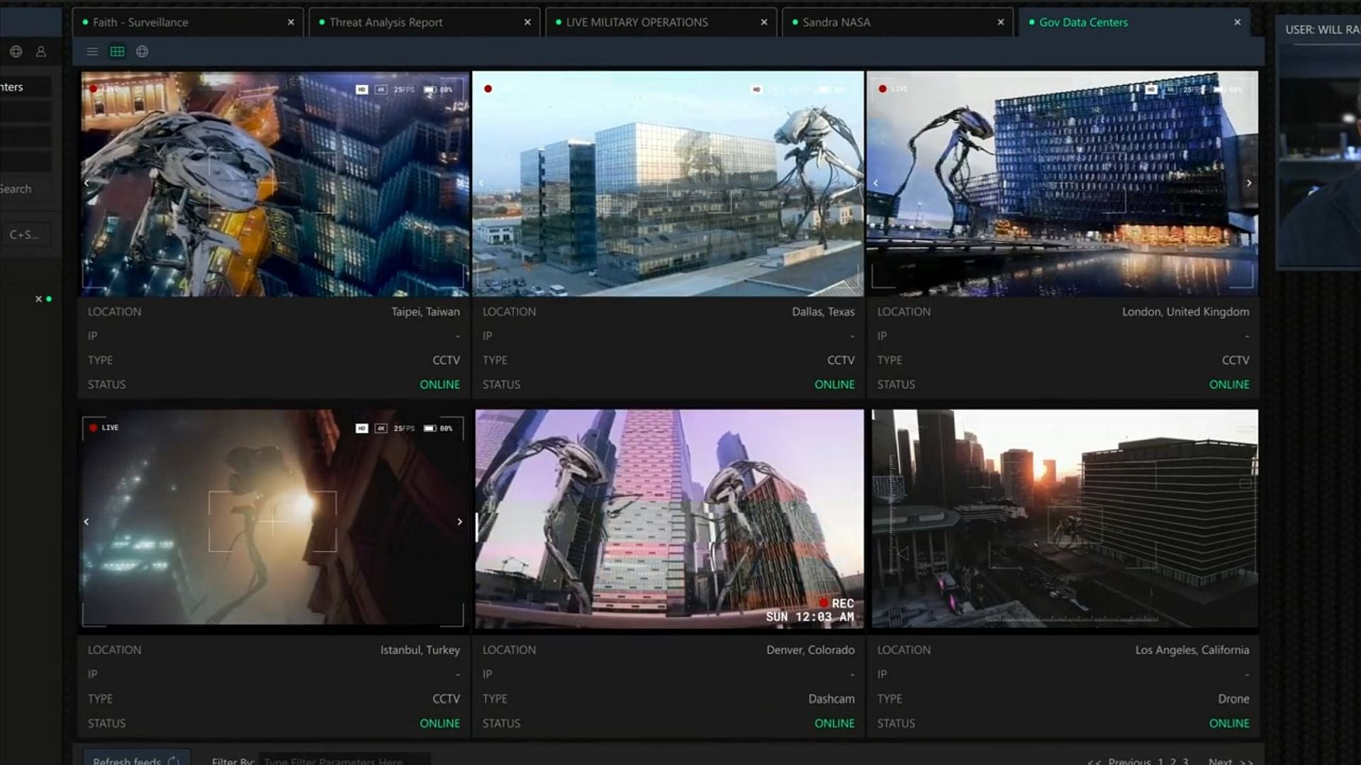 Lots of feeds of alien attacks.