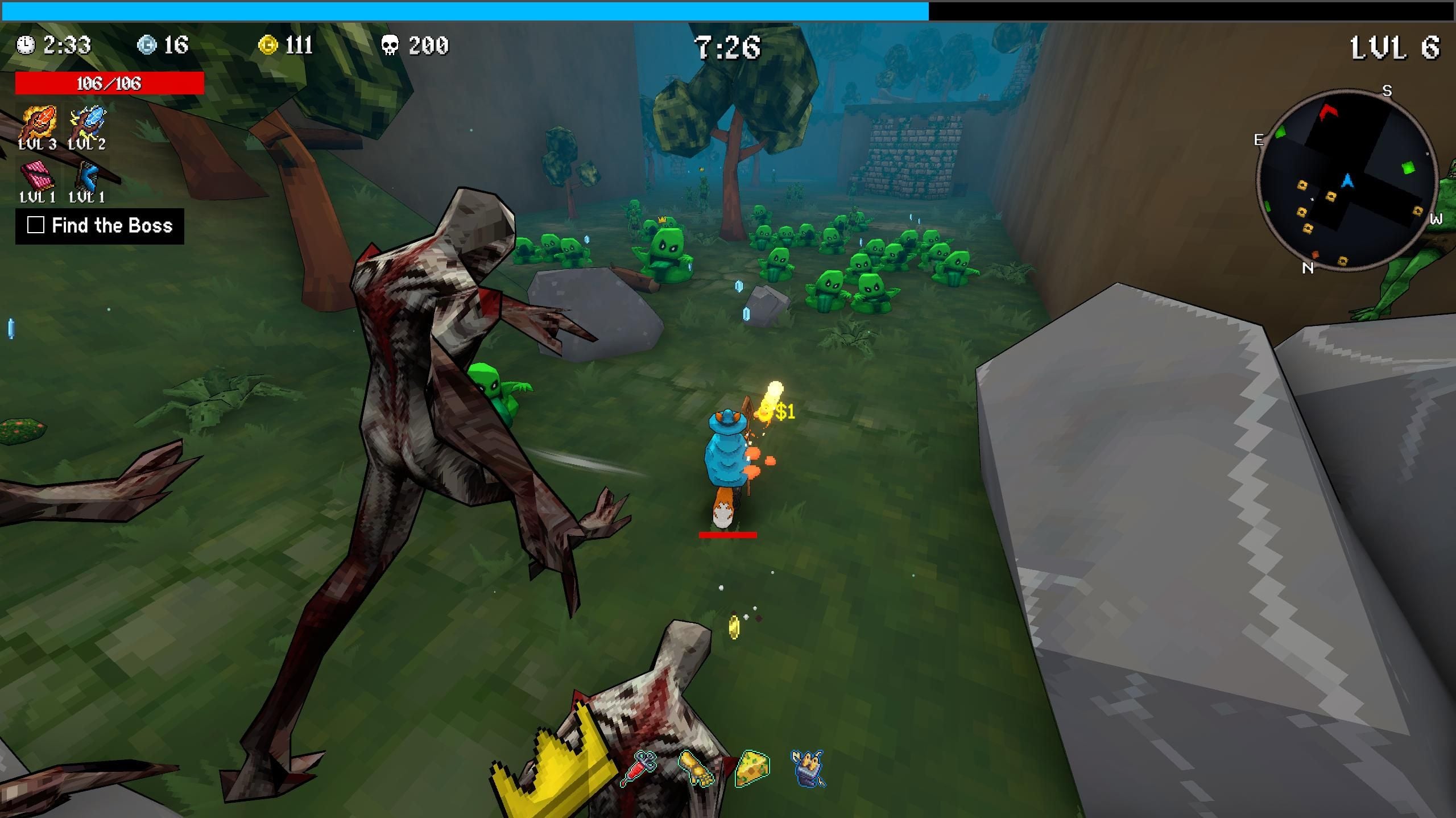 Battling all manner of monsters.