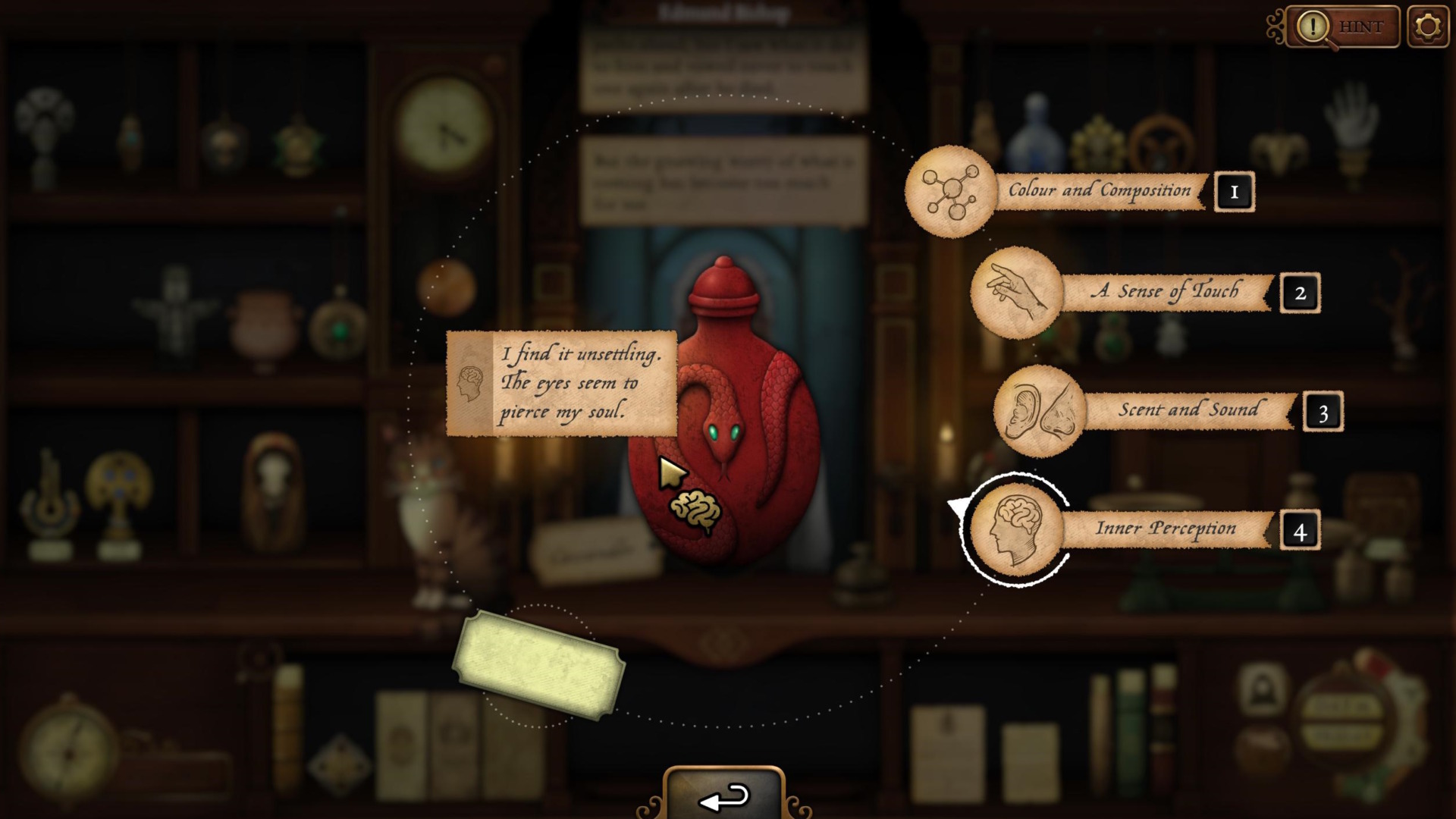 Strange Antiquities' red snake bottle.