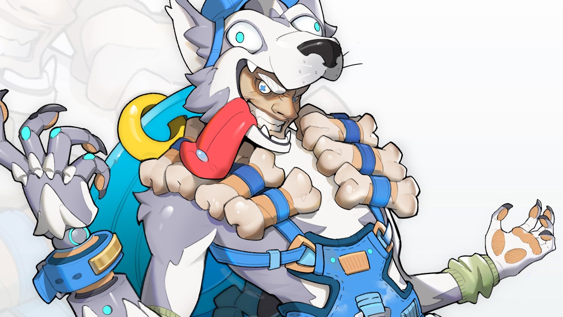 Junkrat in a dog mascot costume