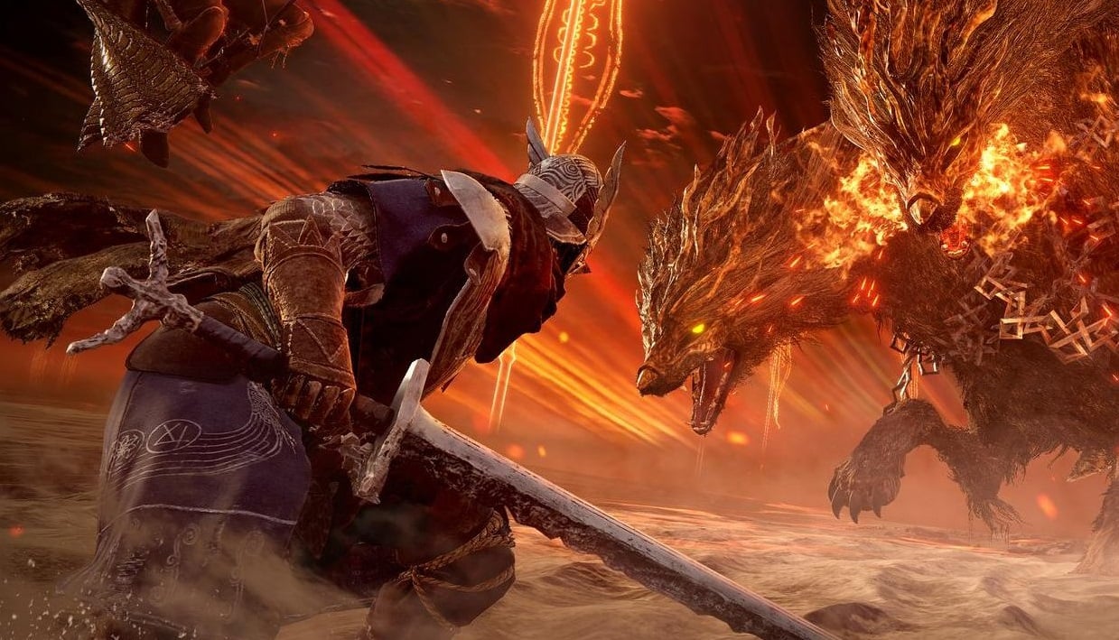 A Wylder fights a three-headed dog.