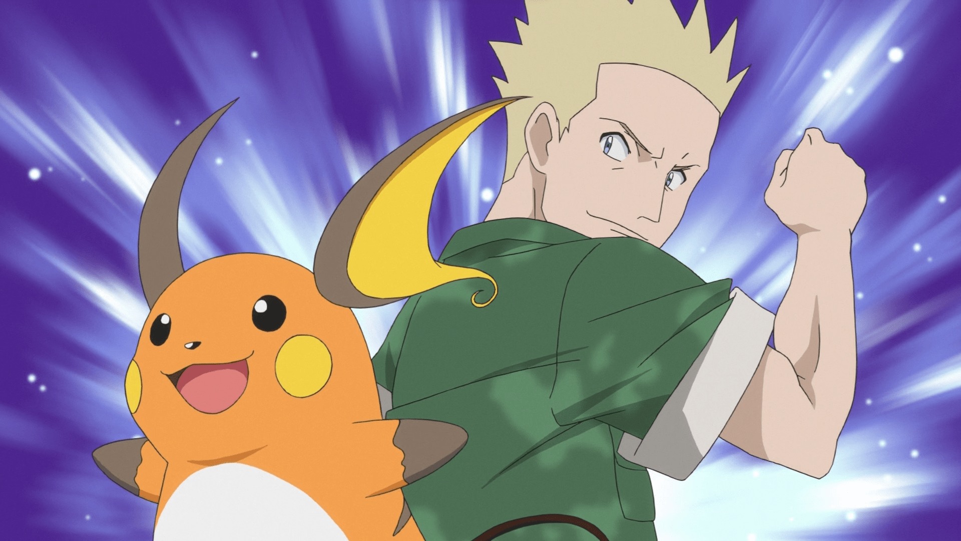 Lt Surge and Raichu pose.