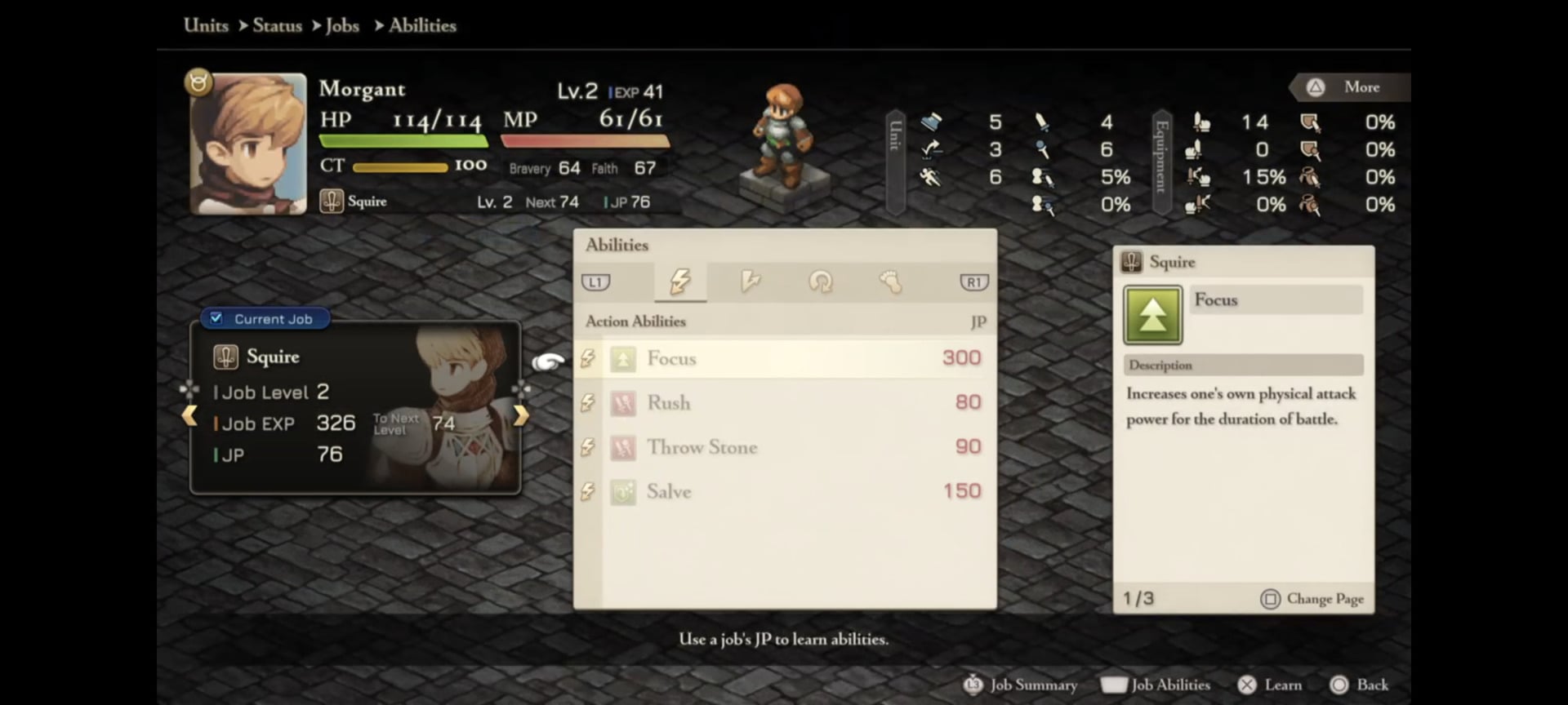A screenshot shows a menu in FFT.