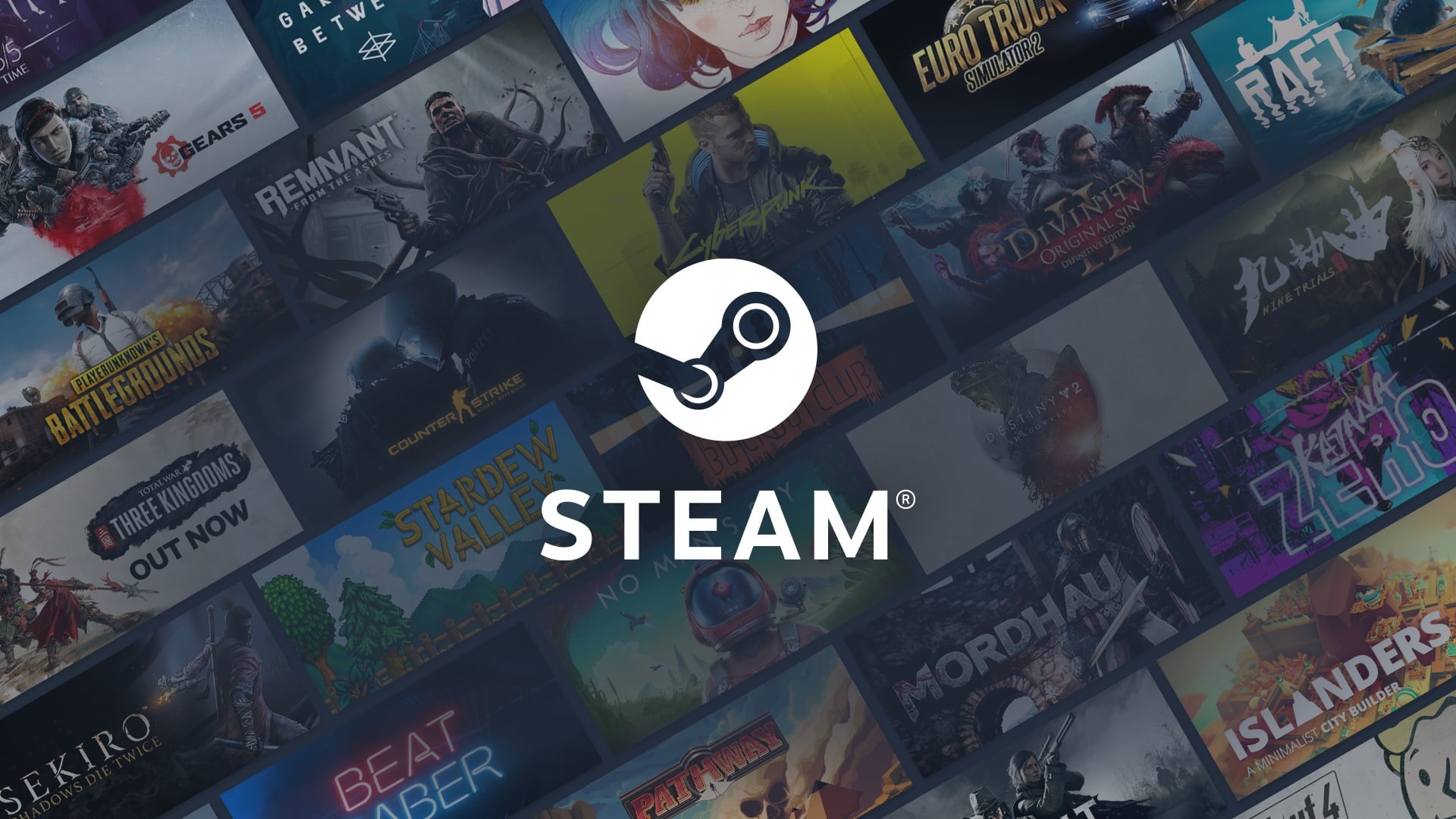 Steam shows games in a library.