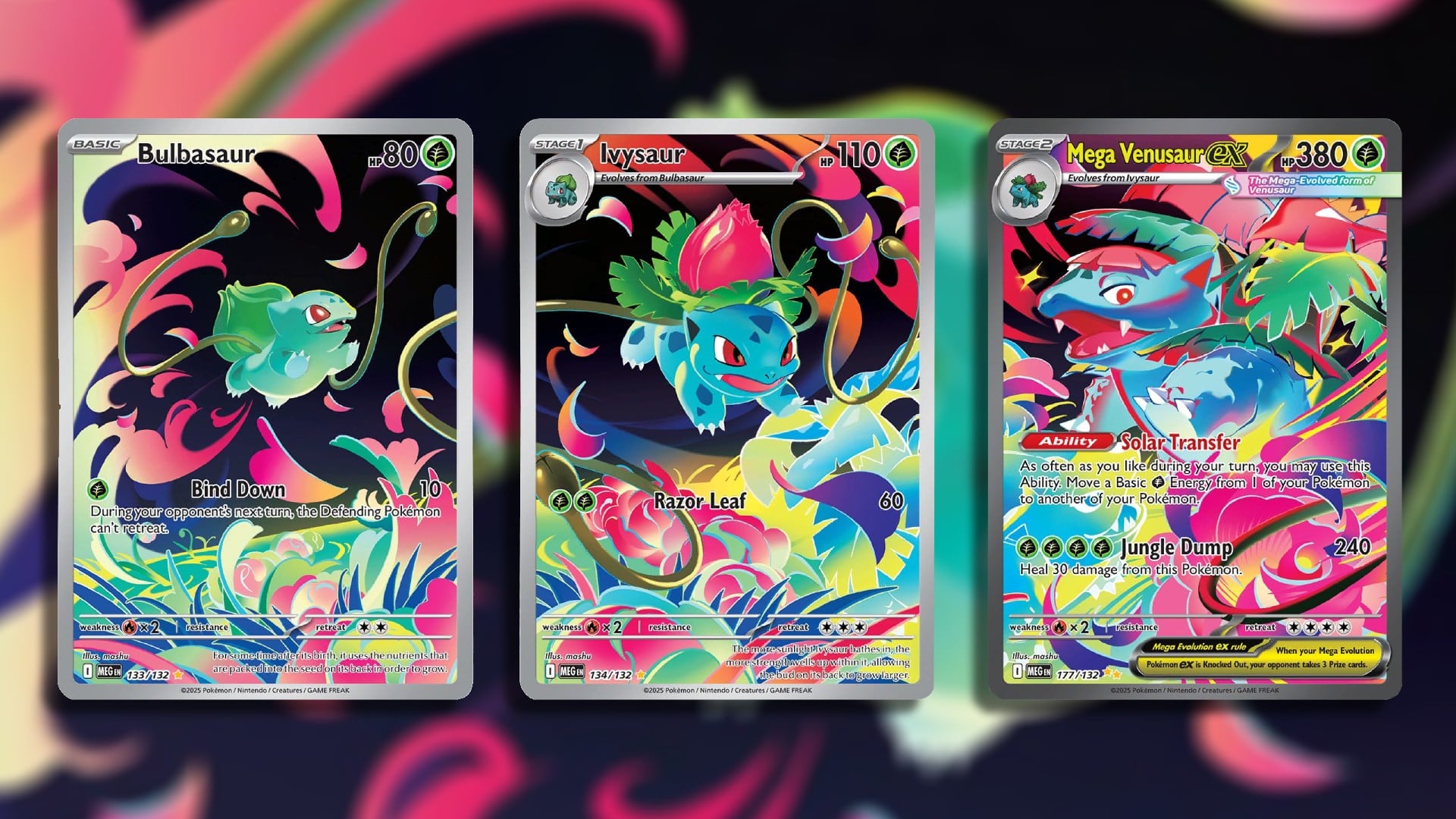 Bulbasaur, Ivysaur and Venusaur