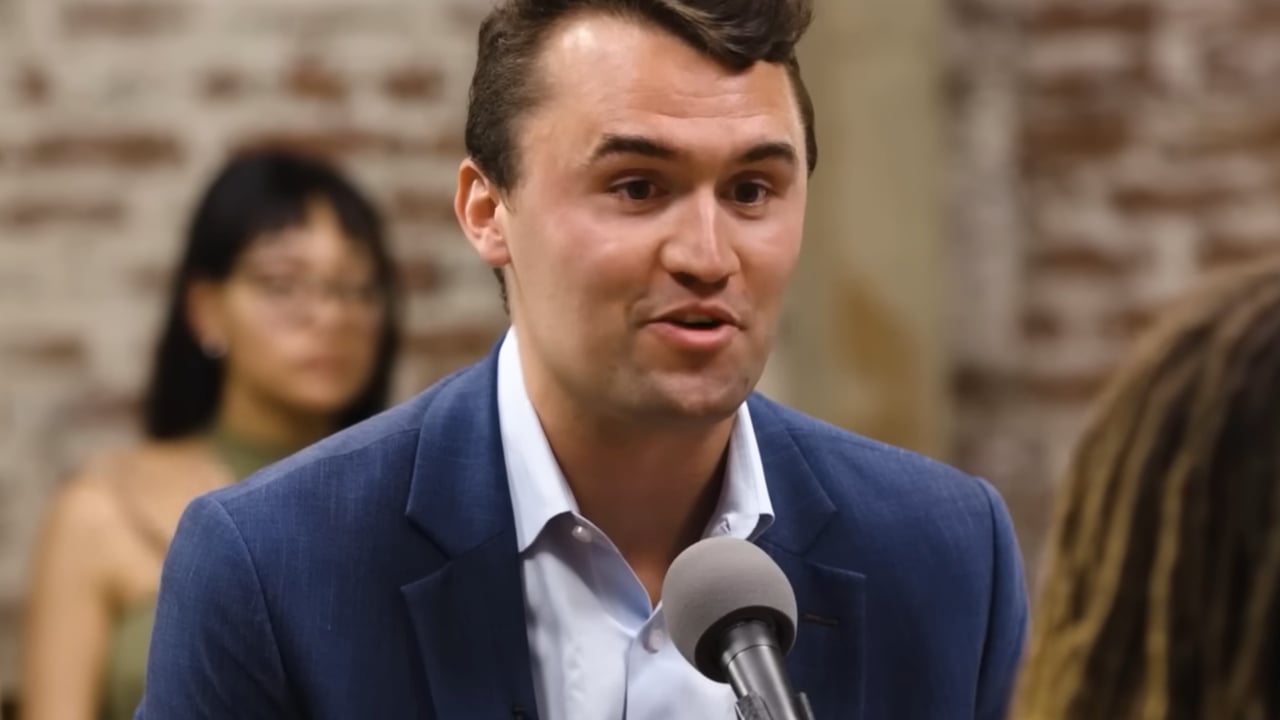 Charlie Kirk debating in a Jubilee video
