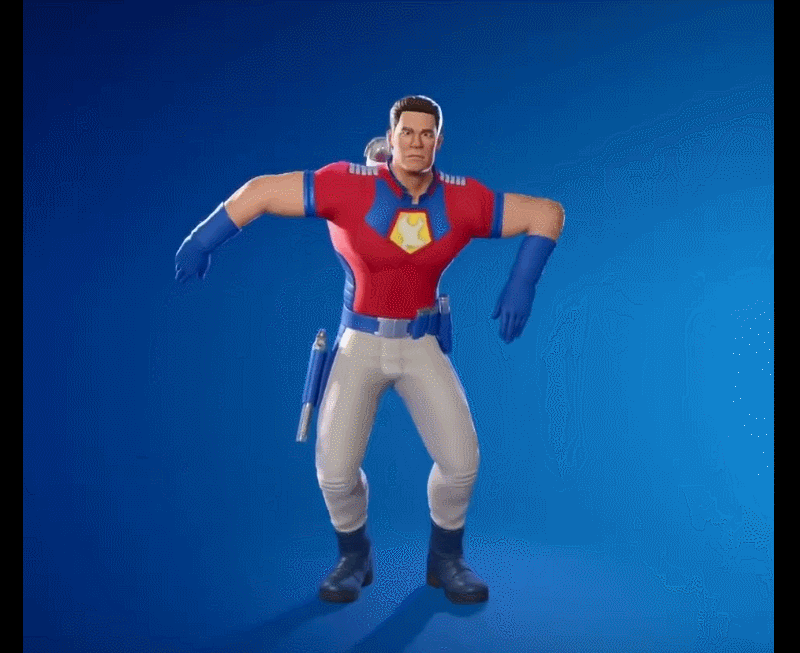 Peacemaker dances in Fortnite. 