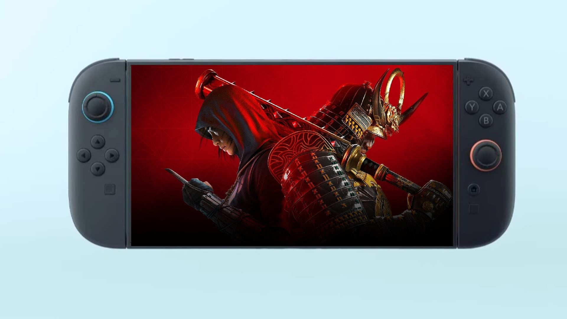 Art shows a samurai and shinobi on the Switch 2.