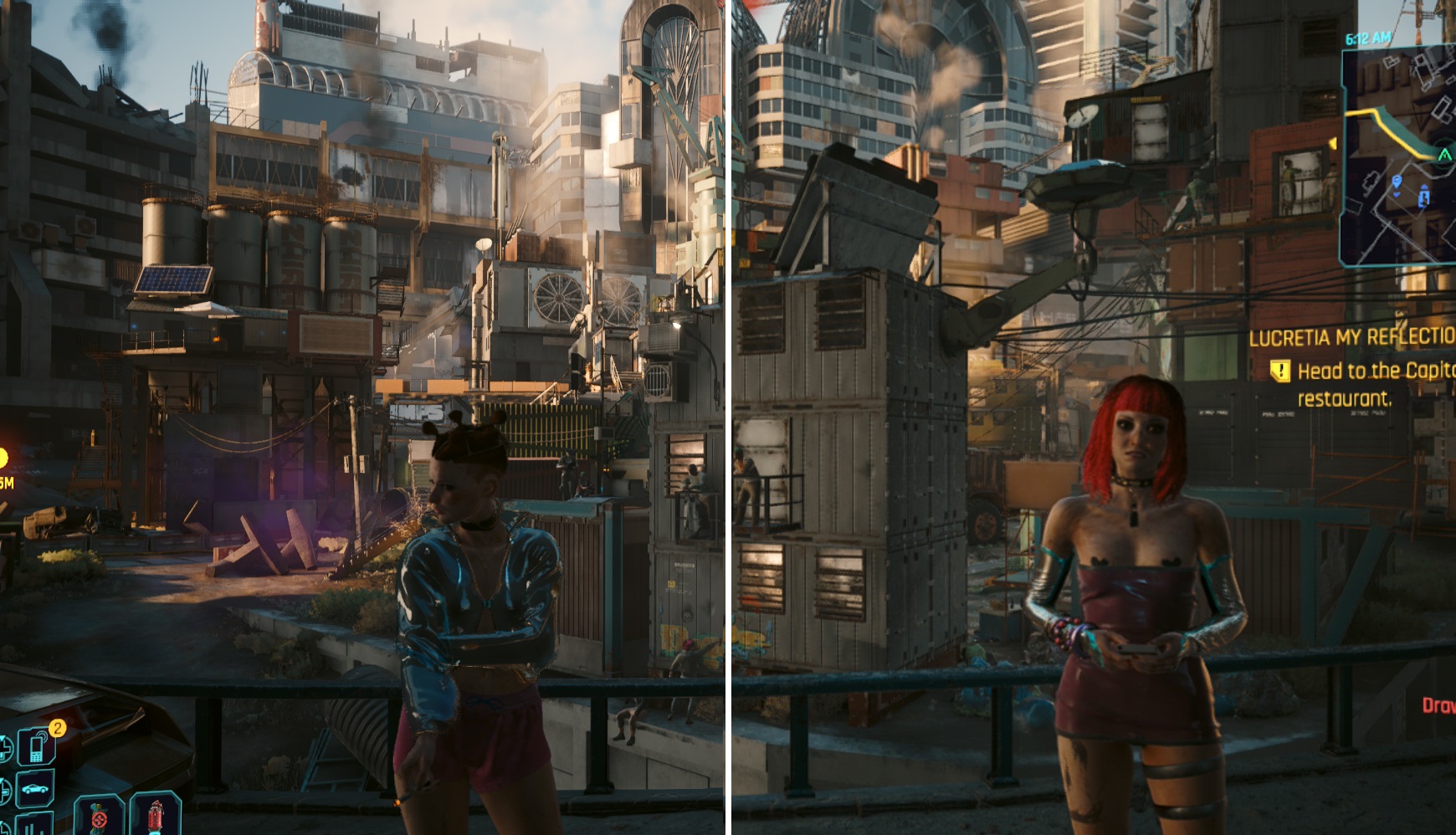 Screenshots compare game performance. 