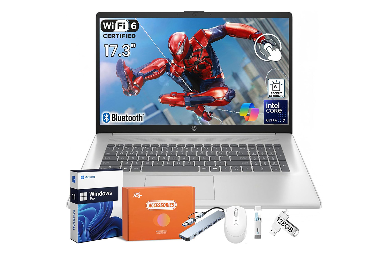 Hp 17.3 Touchscreen Laptop Computer, Intel 12 Core Ultra 7 255u