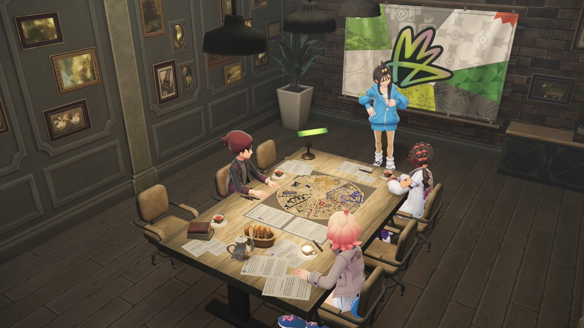 Team MZ sits around a table for a strategy meeting.