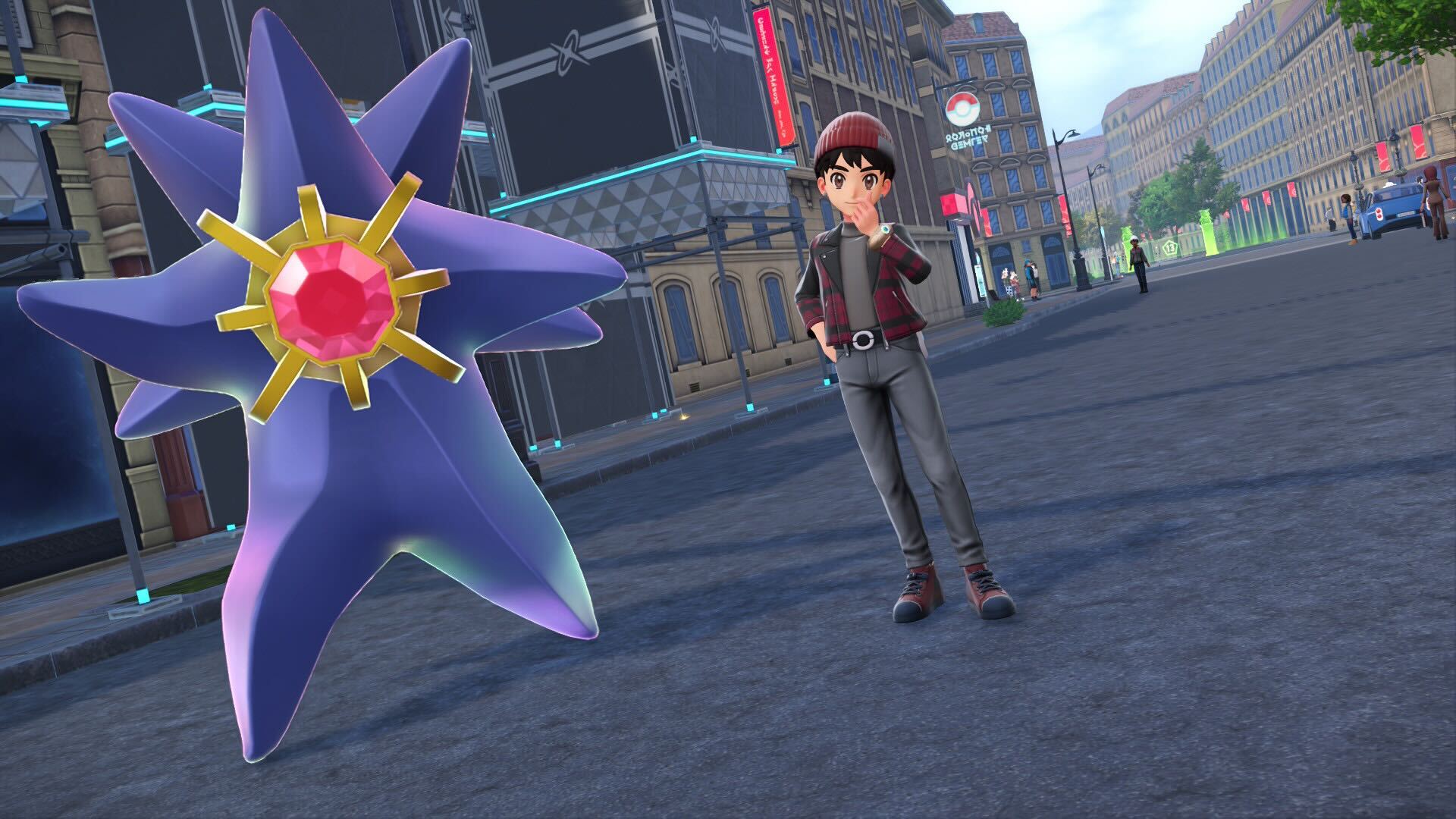 Shep poses with Mega Starmie