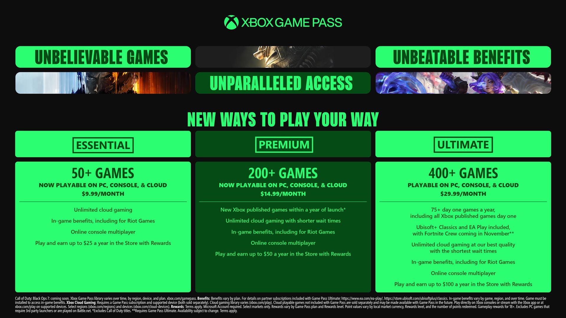 An infographic shows big changes to Game Pass.