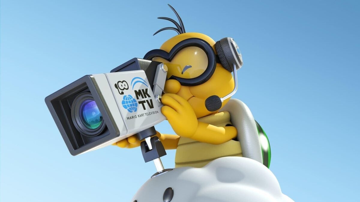 A Koopa holds a camera.