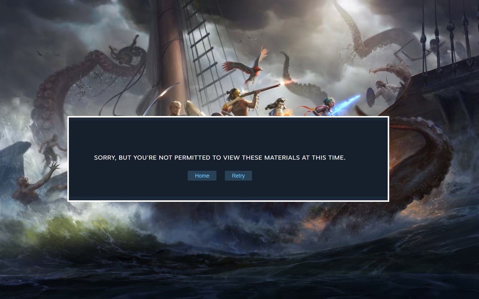 Art shows a ship with a missing store page over top.