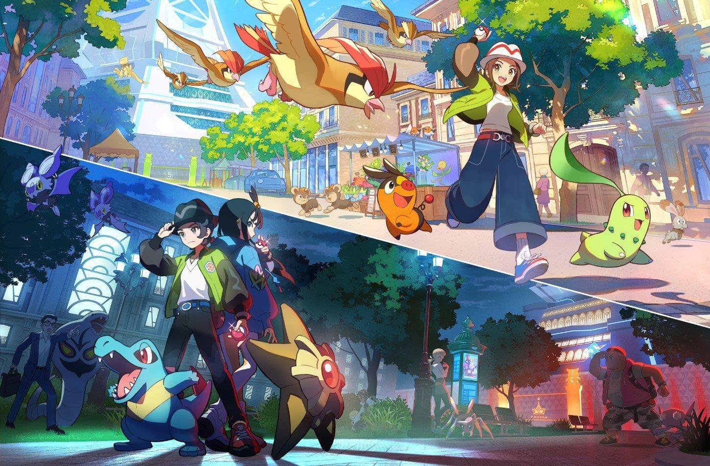 Art shows trainers and Pokemno in the streets.