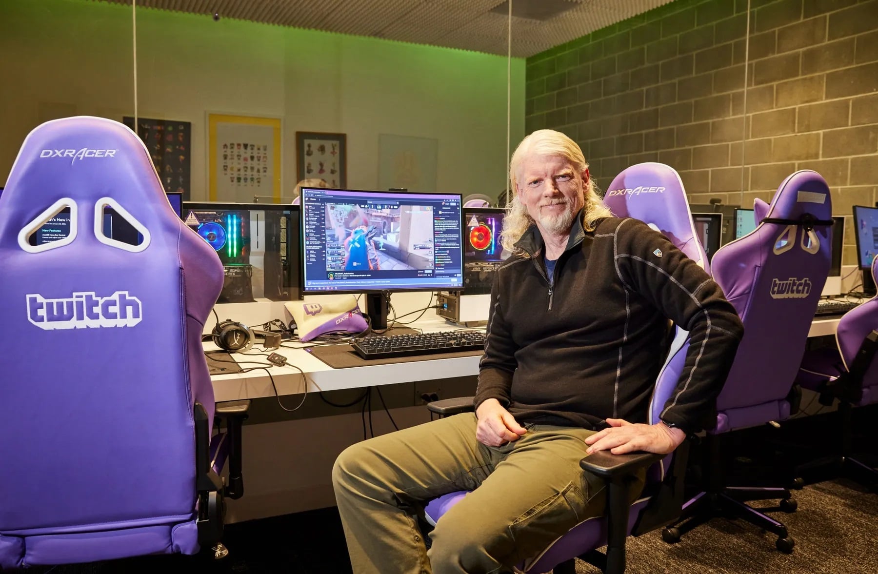 Dan Clancy sits in an office at Twitch.
