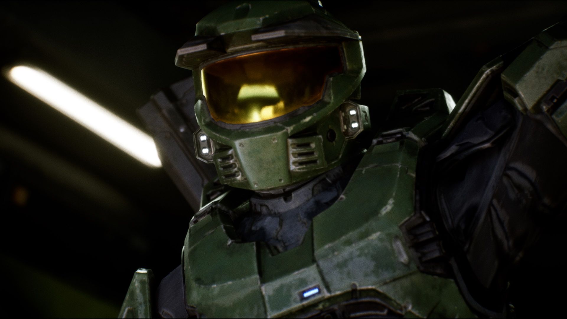 Master Chief looks at something off-screen