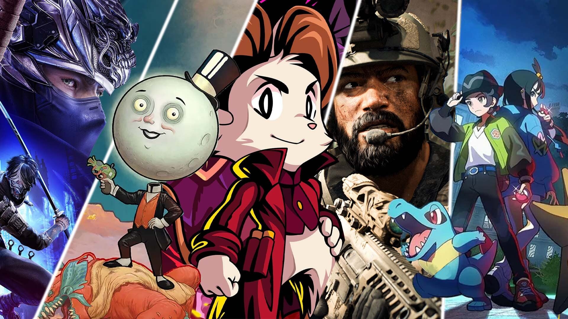 Fall game releases appear in a collage.