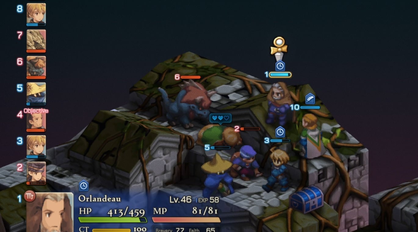 A screenshot shows a battle from Final Fantasy Tactics.