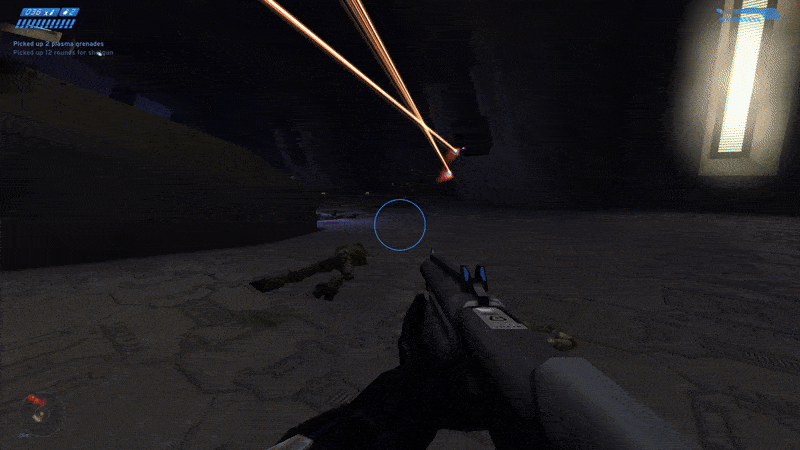 Enemies and items fly as explosions go off.