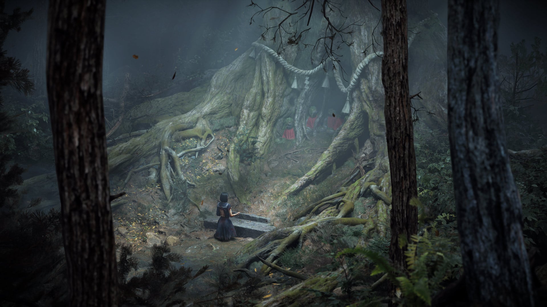 Hinako recovers an ancient sword from a shrine.