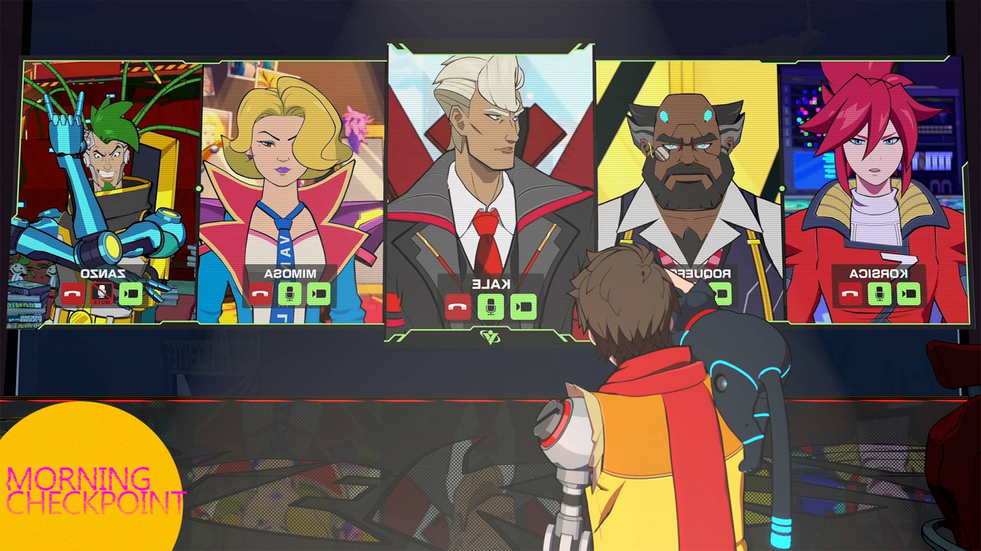 Someone looks at a Zoom meeting with their bosses.