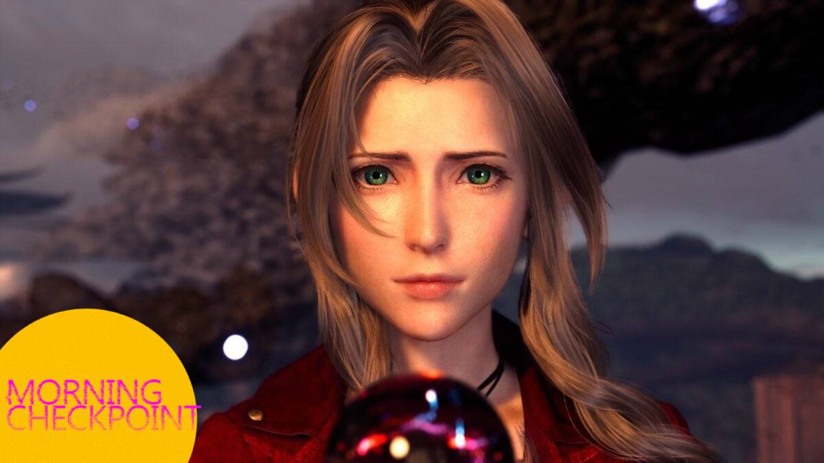 Aerith holds up Materia.