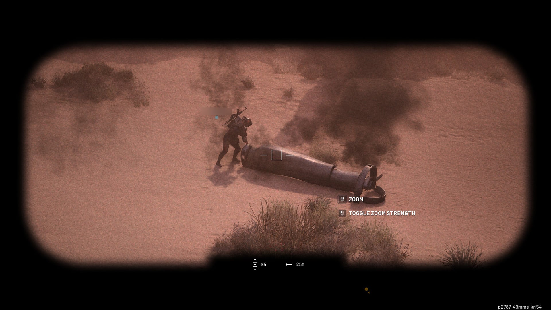 A player spies on another player while they're looting.