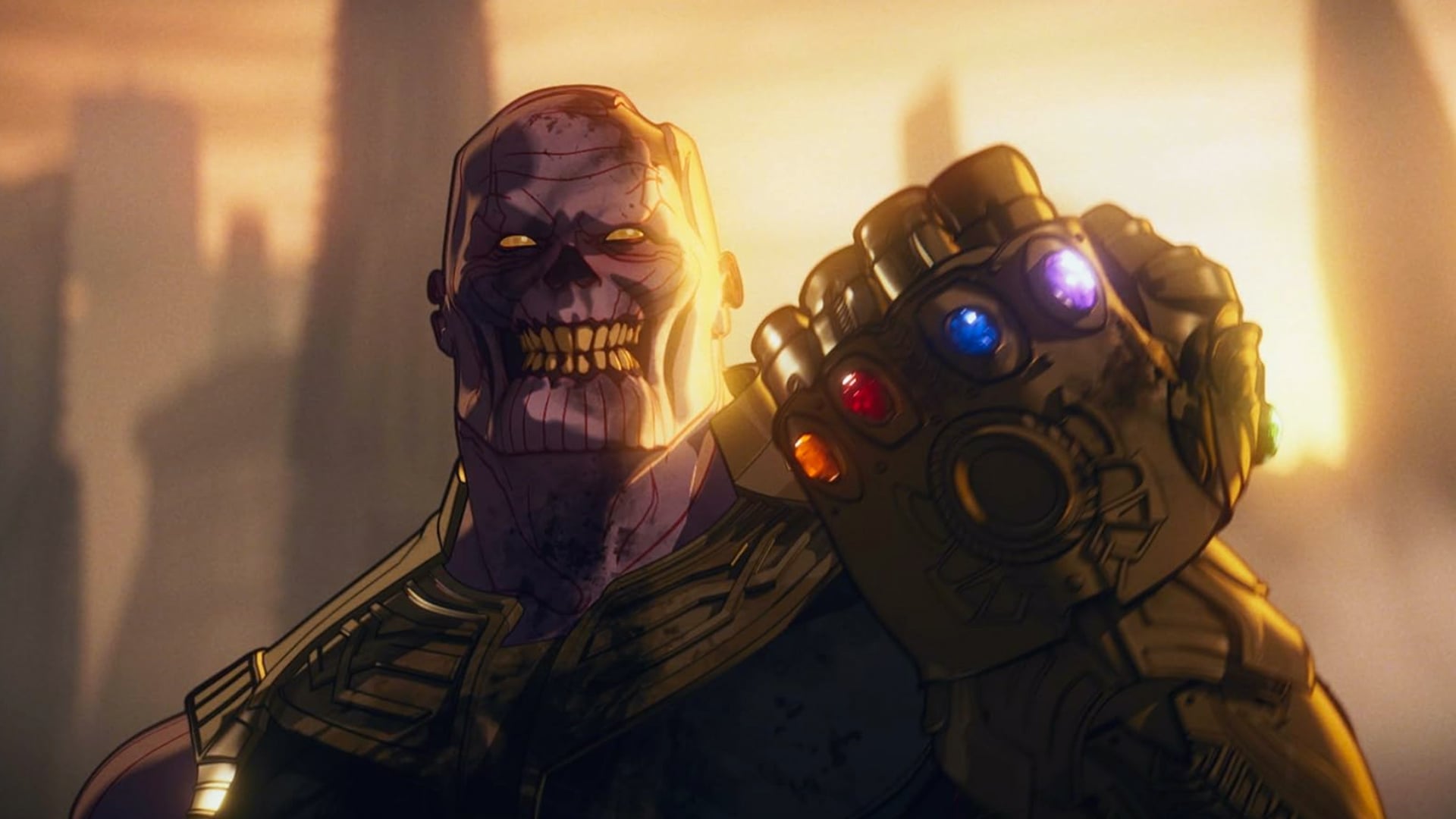 A zombie Marvel character holds up a fist.