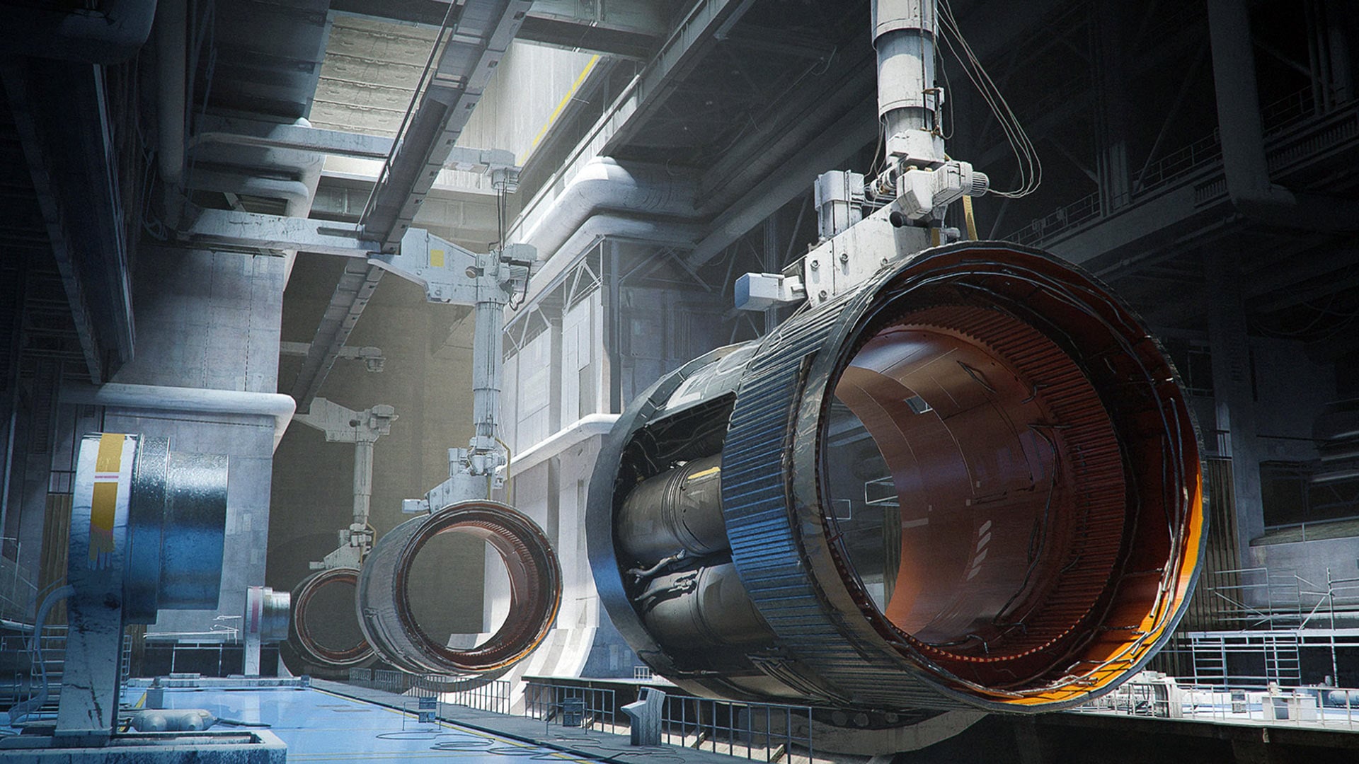 Concept art shows a subway tunnel under construction.