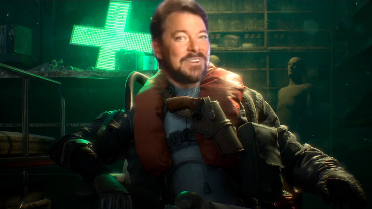 Johnathan Frakes' face from Beyond Belief: Fact or Fiction is superimposed on the body of an NPC in Arc Raiders.