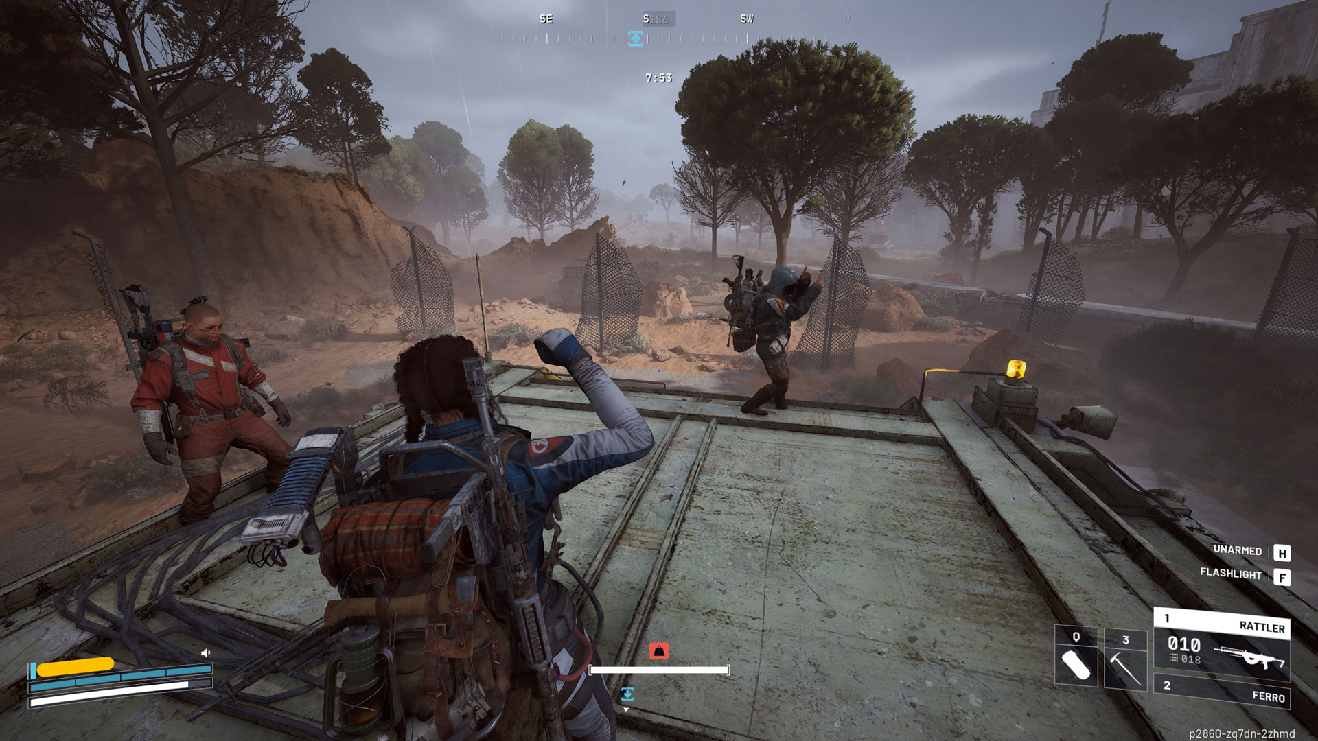 Players dance on top of an elevator after a successful raid.