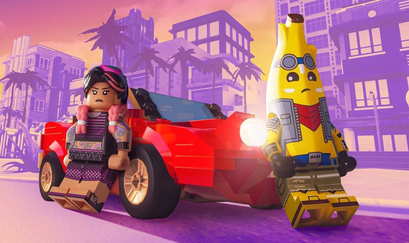 A Lego and a Banana steal a car.