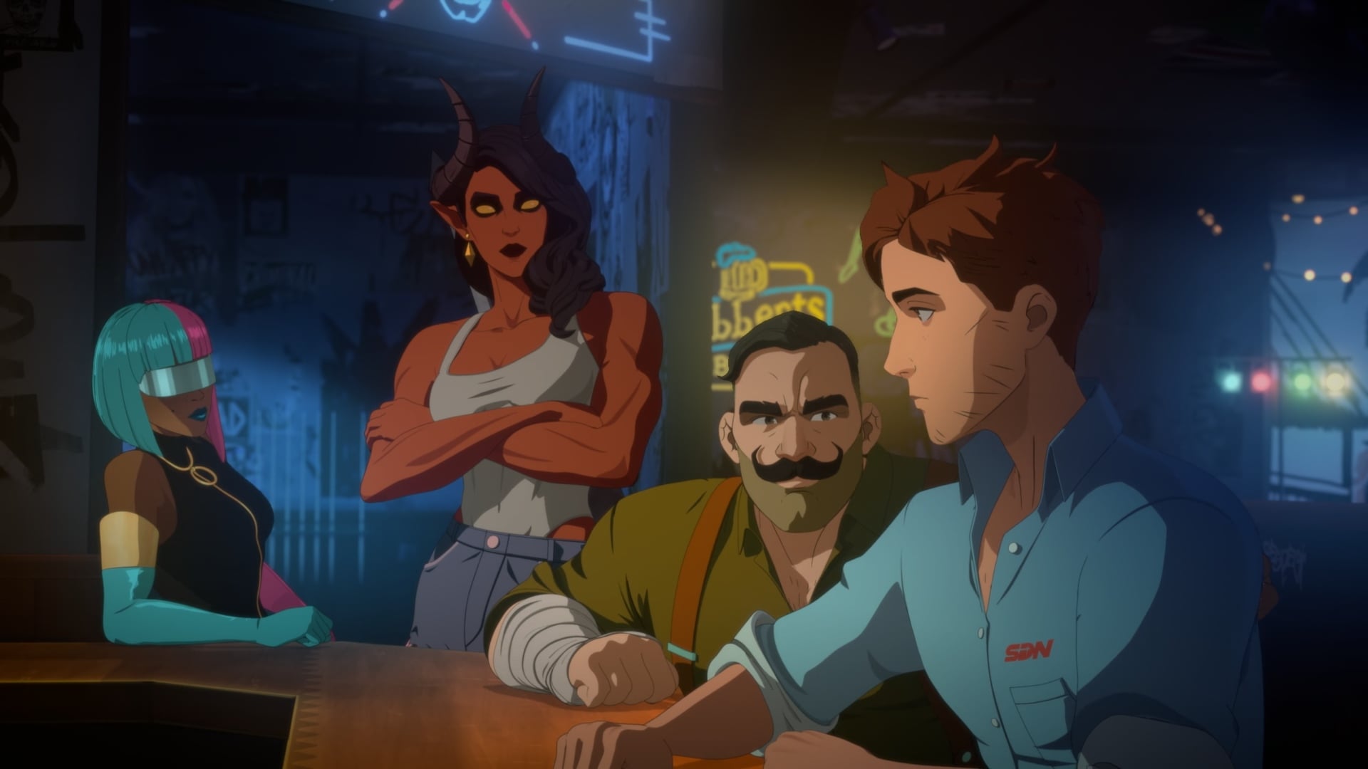 Z-Team sits at a bar