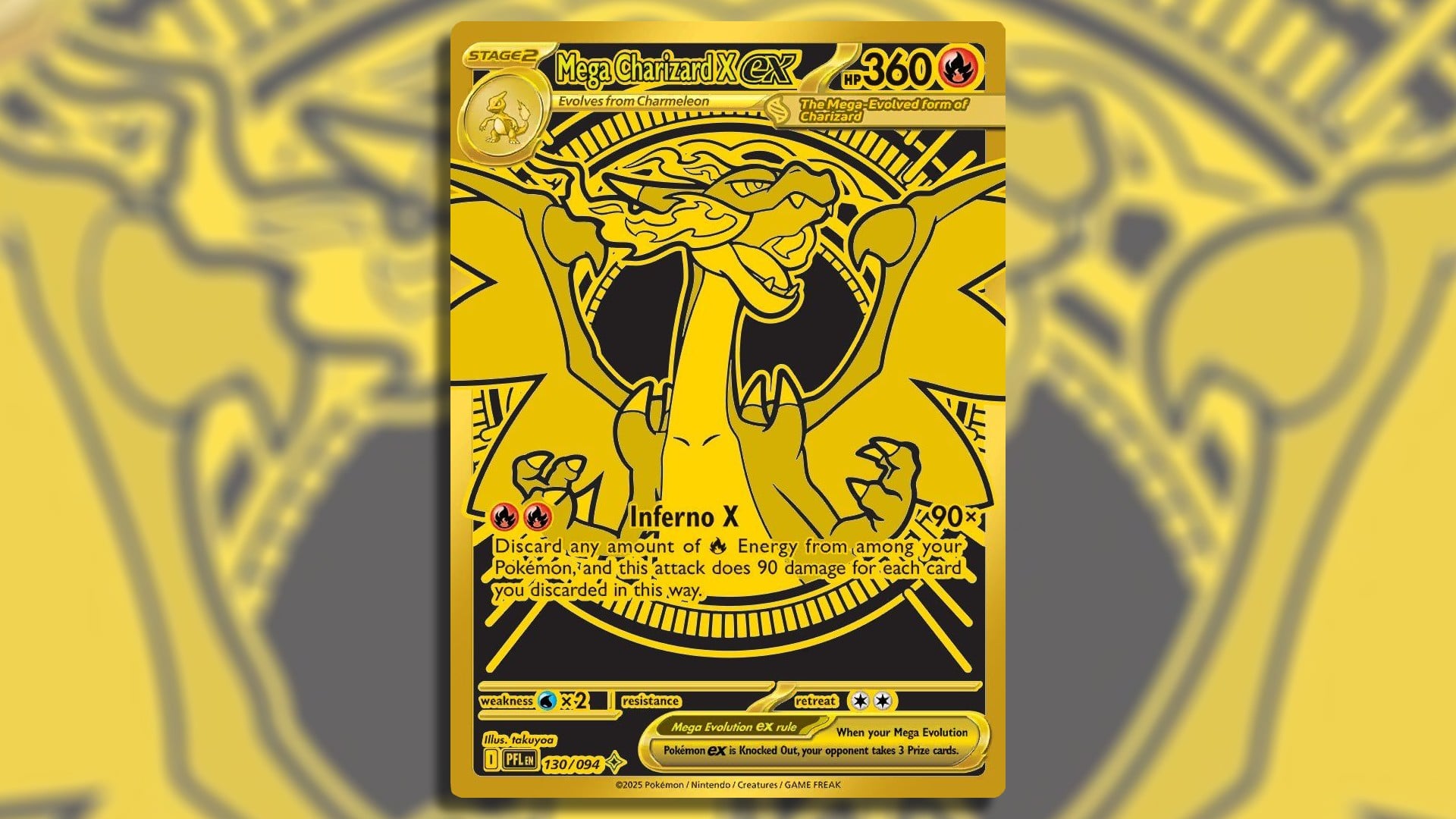 Mega Charizard Ex Gold