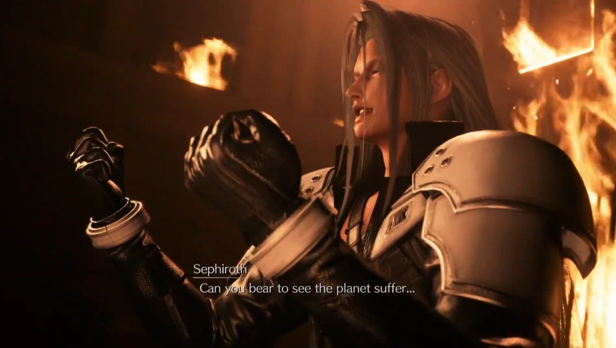 Sephiroth talks about the planet.