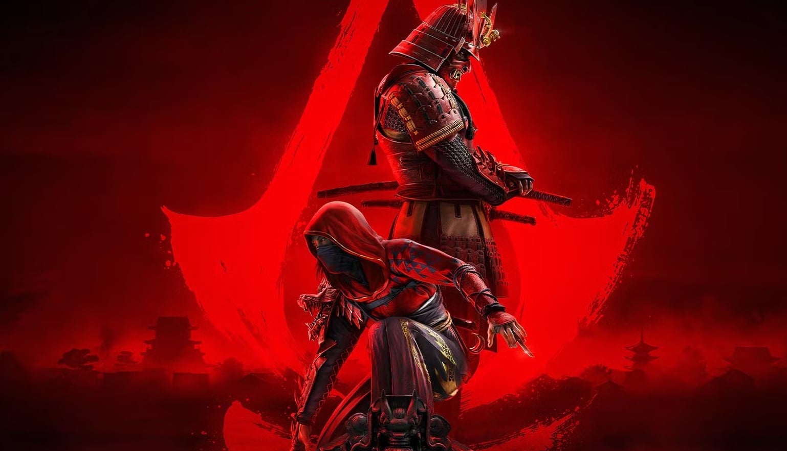 Art shows a samurai and shinobi.