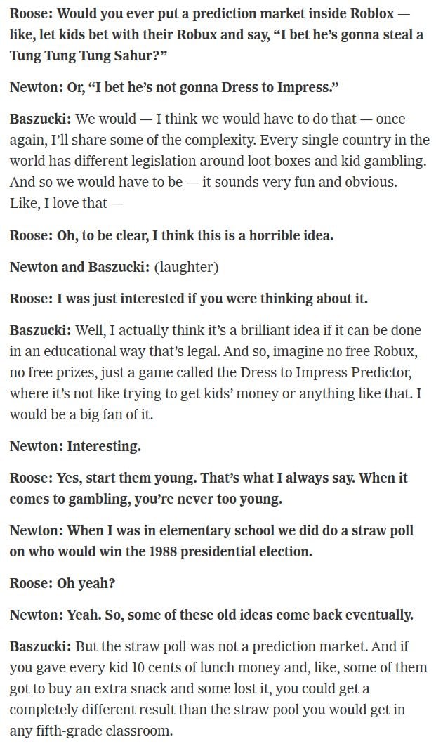 Baszucki wants kids to gamble in Roblox