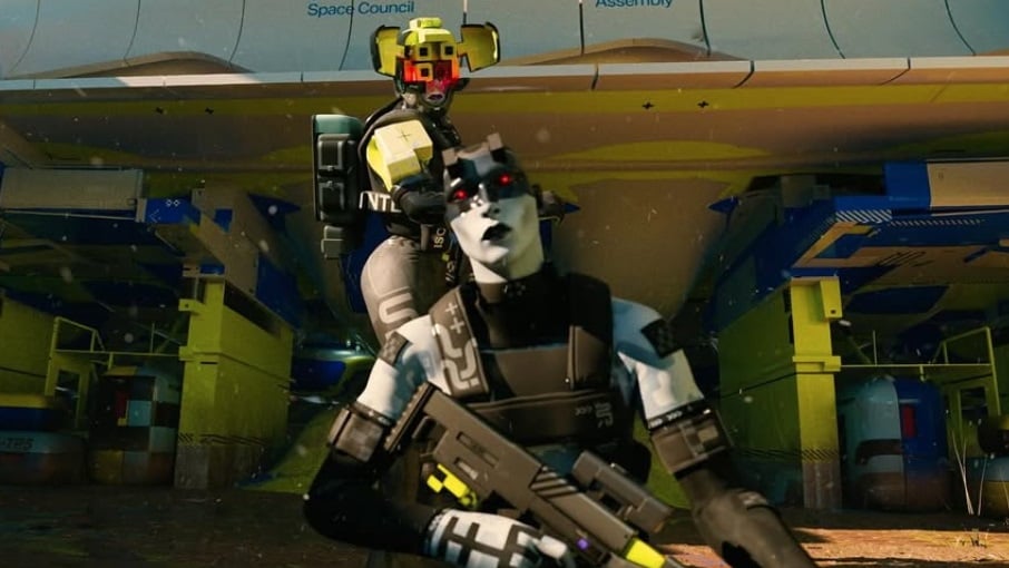 A runner is holding a gun.