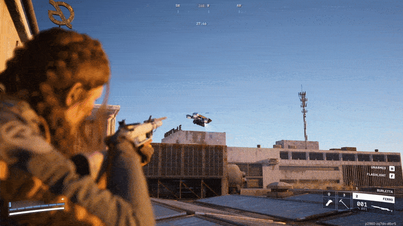 A player takes down a drone.