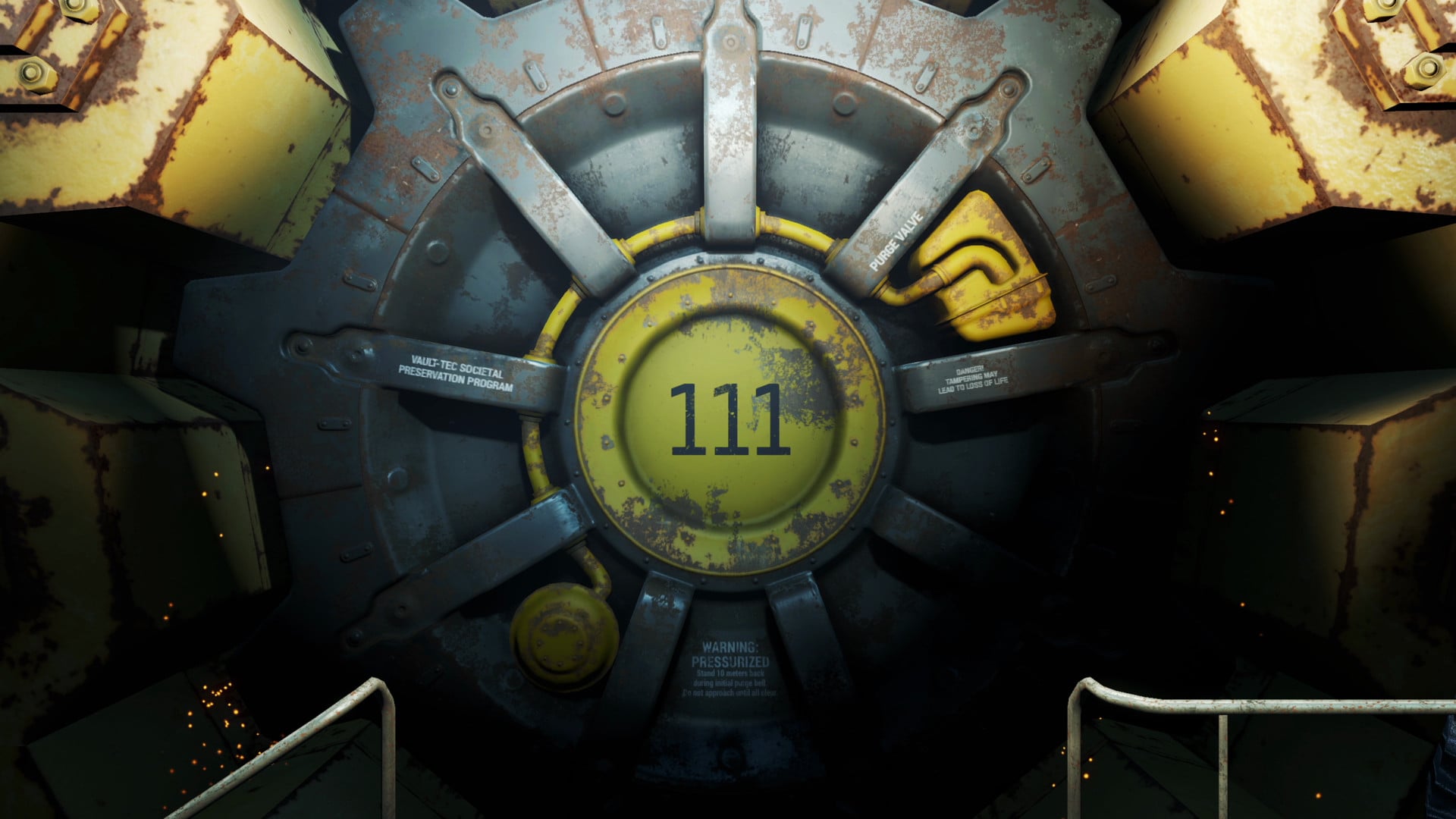 A vault door says "111" on it.